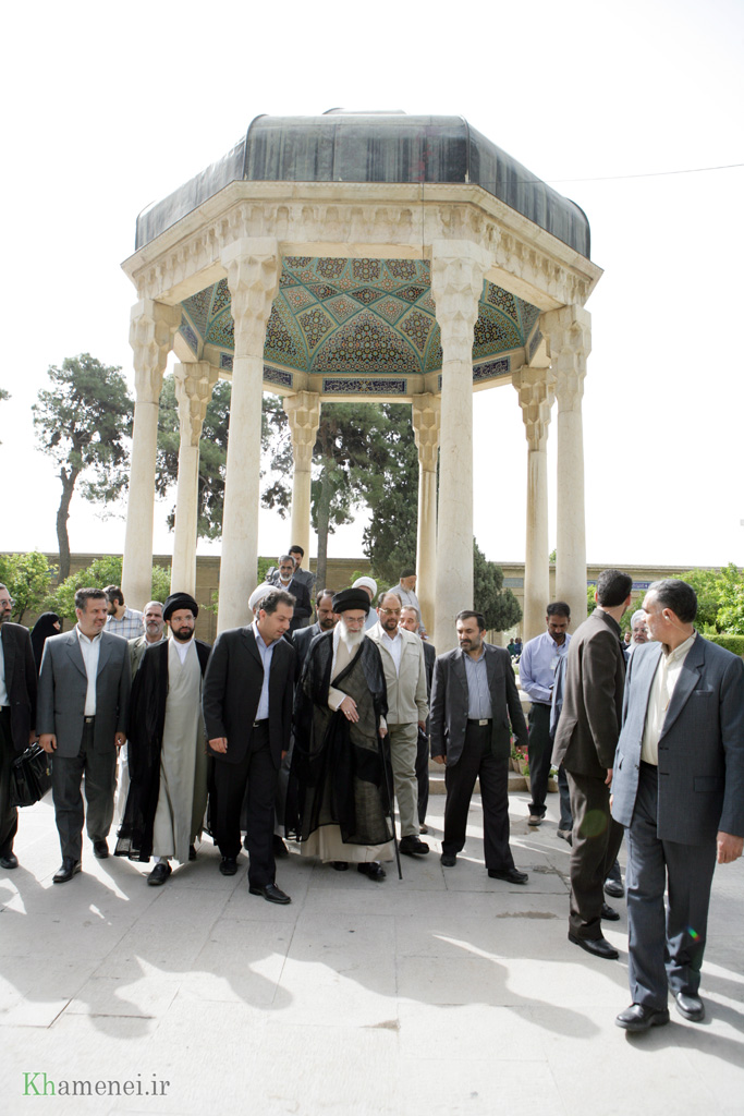 رهبر معظم انقلاب اسلامی در حافظیه شیراز