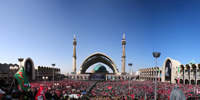 مراسم اقامه نماز بر پیکر مطهر امام مجاهد شهید حضرت آیت&zwnj;الله العظمی سیدعلی خامنه&zwnj;ای و شهدای خانواده ایشان