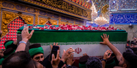 تشییع تاریخی رهبر شهید انقلاب در کربلا