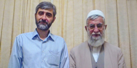 تصویری از شهید دکتر مصباح&zwnj;الهدی باقری در کنار رهبر شهید انقلاب